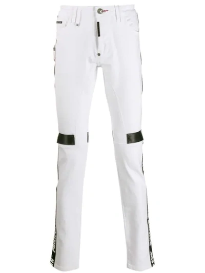 Shop Philipp Plein Straight Jeans In White