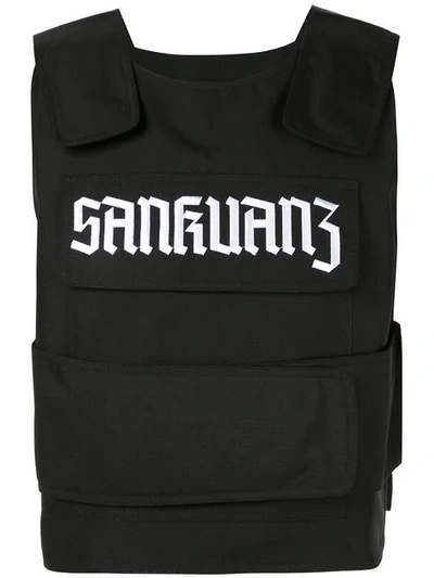Shop Sankuanz Bullet Proof Styled Vest In Black