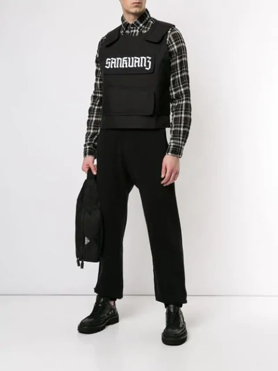 Shop Sankuanz Bullet Proof Styled Vest In Black