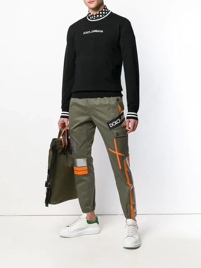 Shop Dolce & Gabbana Logo Track Pants In Green