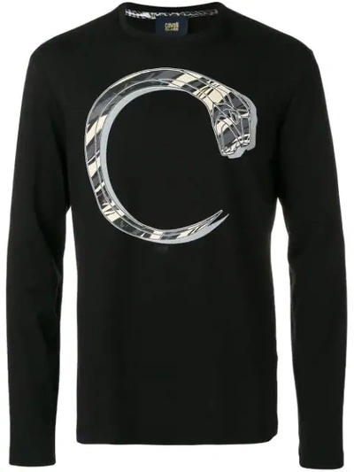 Shop Cavalli Class Snake Motif Sweatshirt In Black