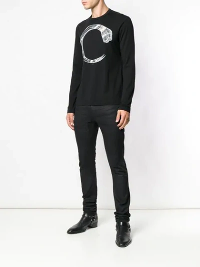 Shop Cavalli Class Snake Motif Sweatshirt In Black