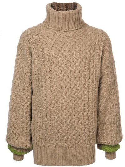 Shop Haider Ackermann Chunky High Neck Sweater - Neutrals