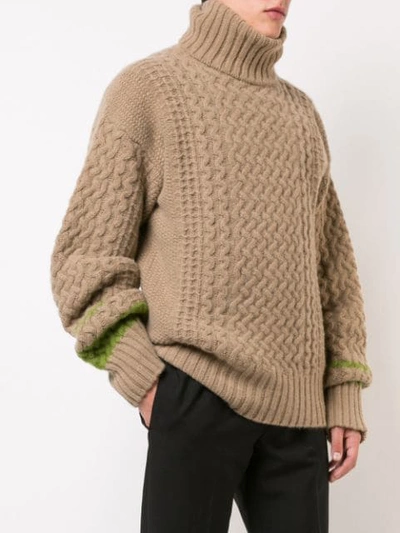 Shop Haider Ackermann Chunky High Neck Sweater - Neutrals