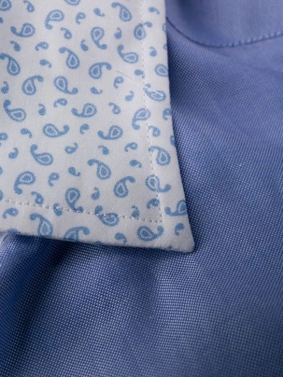 Shop Etro Printed Trim Shirt In Blue