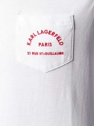 Shop Karl Lagerfeld Chest Pocket T-shirt In White