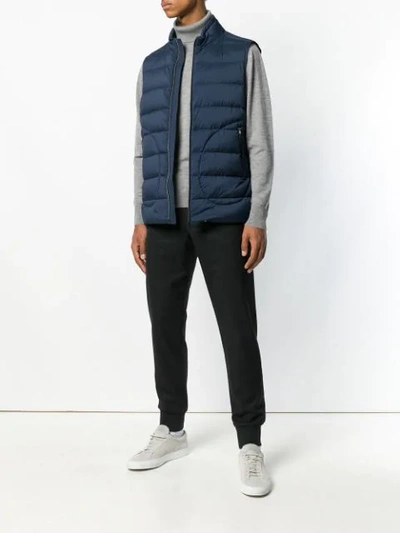 Shop Herno Padded Gilet In Blue