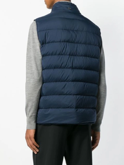 Shop Herno Padded Gilet In Blue