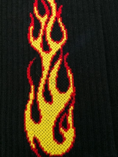 Flame intarsia socks