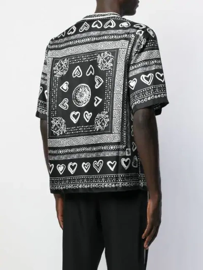 Shop Versace Bandana Print Baseball Shirt In Black