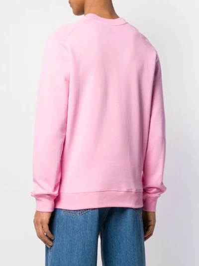 Shop Msgm Logo Graphic Sweatshirt In Pink