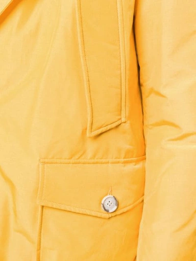 Shop Woolrich Hooded Coat In Yellow