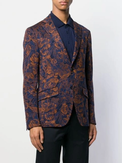 Shop Etro Floral Print Blouse In Blue