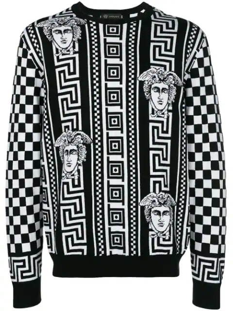 versace black and white sweater