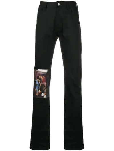 Shop Raf Simons Christiane F. Patch Jeans In Black