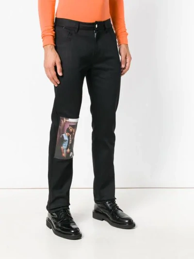 Shop Raf Simons Christiane F. Patch Jeans In Black