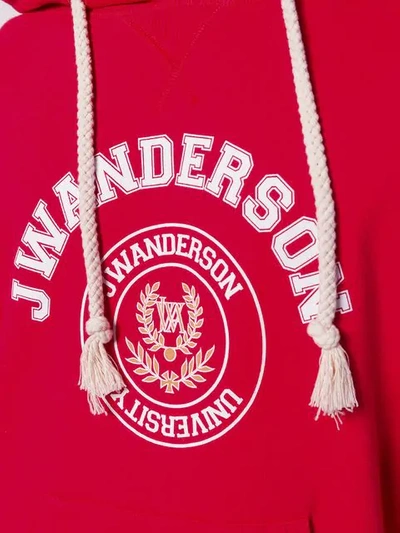 Shop Jw Anderson Logo Print Hoodie In Red