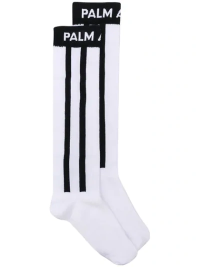 Shop Palm Angels Track Socks In White