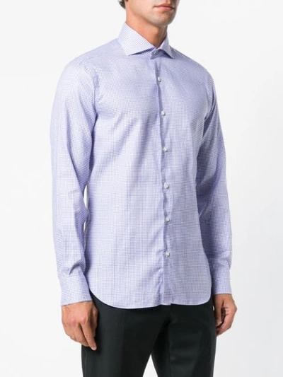 Shop Barba Long Sleeved Shirt In Blue