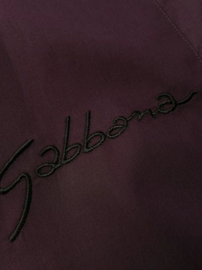 Shop Dolce & Gabbana Logo Embroidered Shirt In Purple