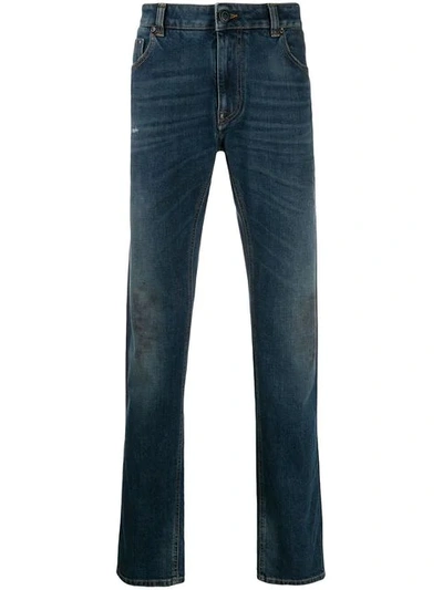 Shop Etro Straight Leg Denim Jeans - Blue
