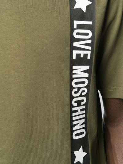 Shop Love Moschino Logo T-shirt In Green