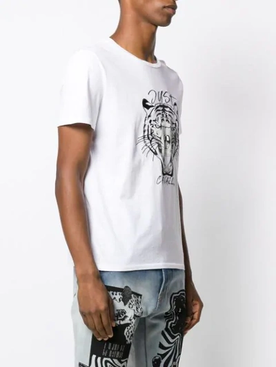 Shop Just Cavalli Tiger Skull T-shirt In White