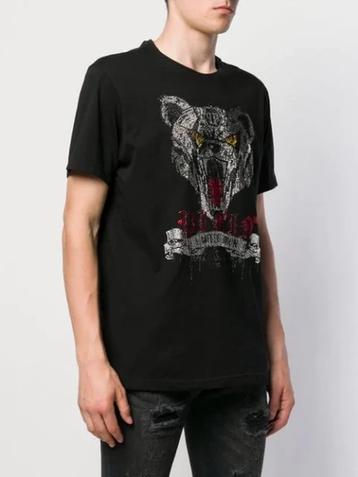 Shop Philipp Plein Rhinestone Embellished T-shirt In Black