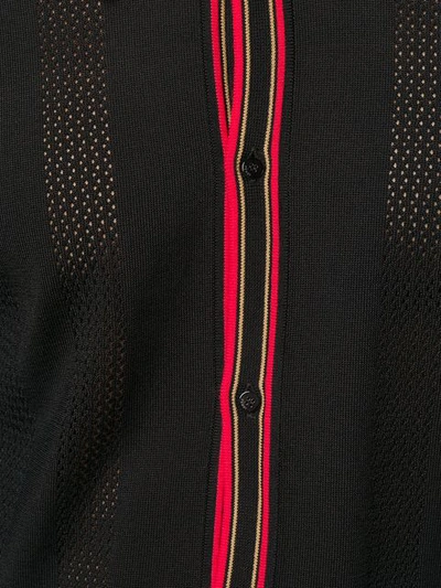 Shop Fendi Ribbed Panel Polo T In Black