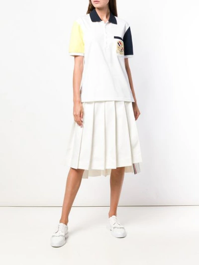 Shop Thom Browne Cotton Jersey Pocket Polo In White