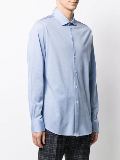 Shop Drumohr Long-sleeved Shirt In Blue