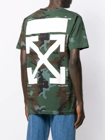Shop Off-white Camouflage Print T-shirt In Green