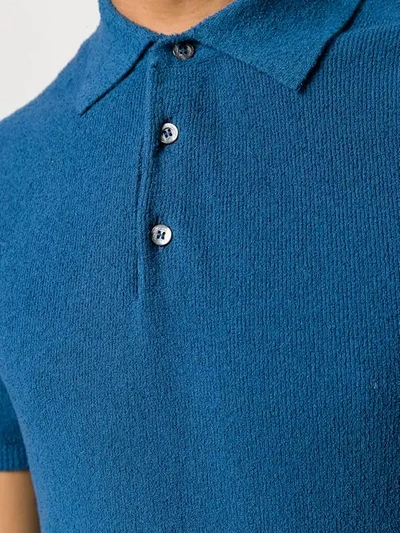 Shop Drumohr Knit Polo Shirt In Blue