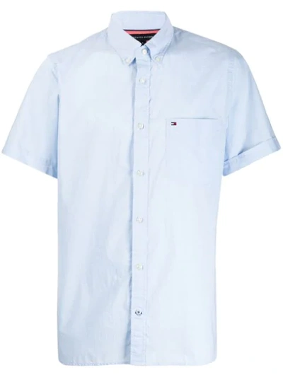 Shop Tommy Hilfiger Short Sleeved Shirt In Blue