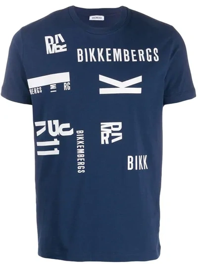 Shop Dirk Bikkembergs T-shirt Mit Logo-print In Blue