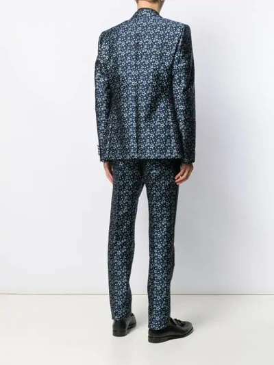 Shop Dolce & Gabbana Star Jacquard Suit In Blue