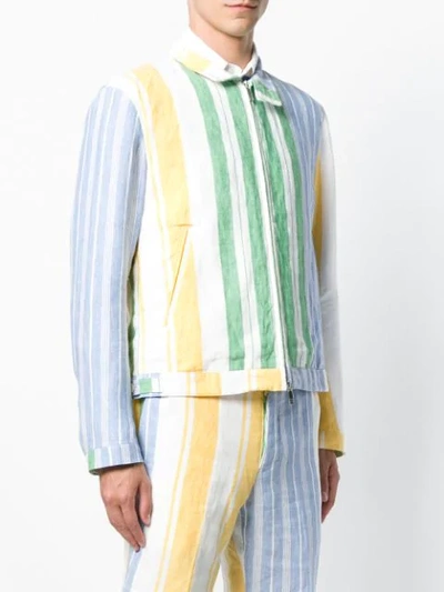 Shop Thom Browne Blanket Linen Barracuda Jacket In 991 Multicolor Mix