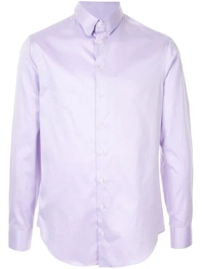 Shop Giorgio Armani Classic Plain Shirt In Purple