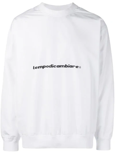 Shop Msgm 'tempo Di Cambiare' Sweatshirt In White