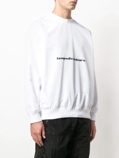 Shop Msgm 'tempo Di Cambiare' Sweatshirt In White