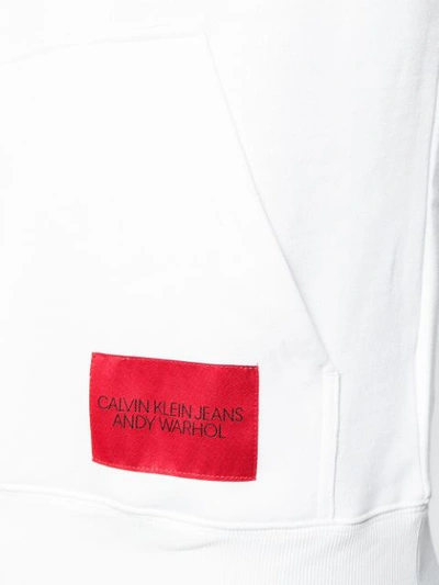 Shop Calvin Klein Jeans Est.1978 Calvin Klein Jeans Andy Warhol Printed Back Hoodie - White