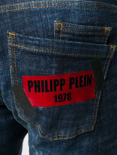 Shop Philipp Plein Paint Splatter Jeans In Blue