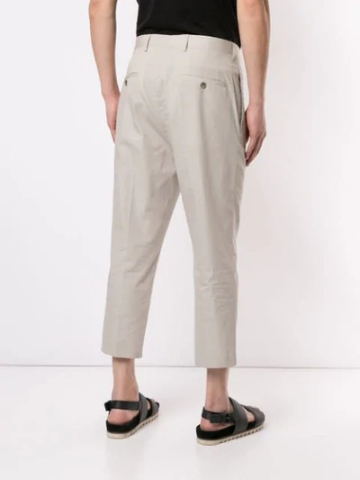 Shop Rick Owens Cropped Tailored Trousers In White