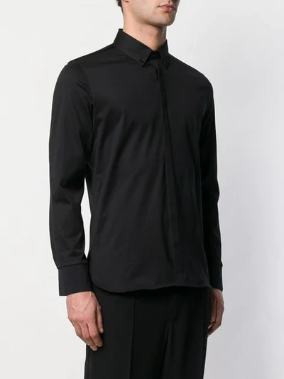 Shop Neil Barrett Button Collar Shirt In Black