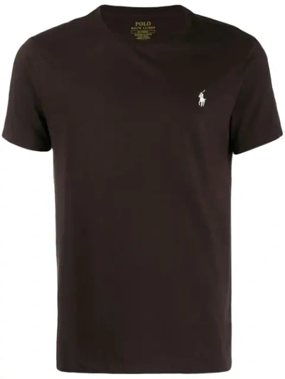 Shop Polo Ralph Lauren Signature Embroidered Pony T-shirt In Brown