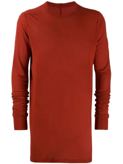 Shop Rick Owens Long Sleeve Top In 133cardinalred