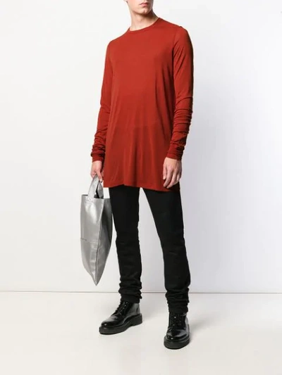 Shop Rick Owens Long Sleeve Top In 133cardinalred