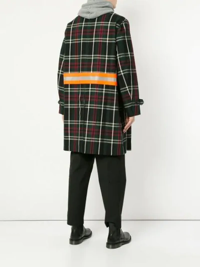 Shop Undercover Checked Single Breasted Coat In Multicolour