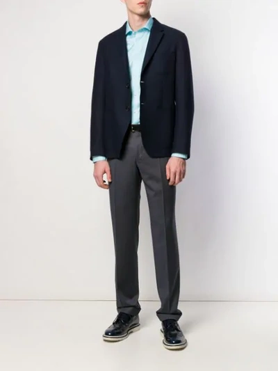 Shop Canali Straight Leg Trousers In Blue