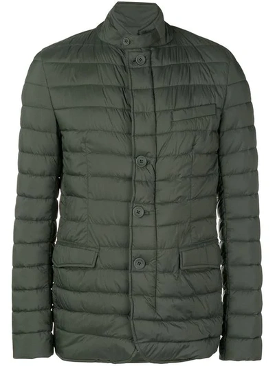 Shop Herno Nuage Quilted Jacket In Green